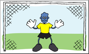 Clip Art: Cartoon School Scene: Sports: Soccer 03 Color