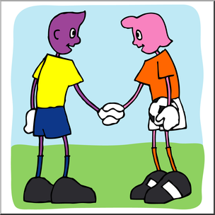 Clip Art: Kids Sportsmanship 1 Color