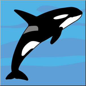 Clip Art: Whale: Killer Whale Color