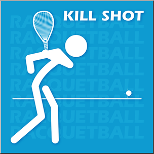 Clip Art: Racquetball Kill Shot Color