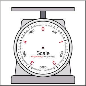 Clip Art: Weights and Measures: Kilogram Blank Scale Color