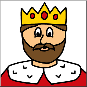 Clip Art: Cartoon Faces: King Color 1