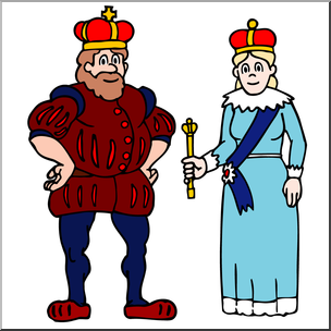 Clip Art: Royal Family: King and Queen Color