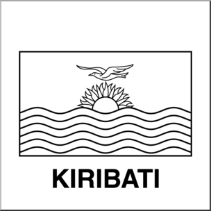 Clip Art: Flags: Kiribati B&W