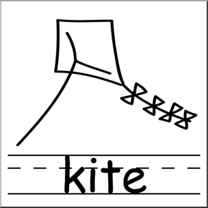 Clip Art: Kite 2 B&W