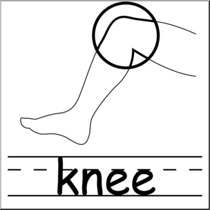 Clip Art: Parts of the Body: Knee B&W