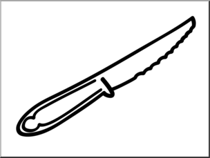 Clip Art: Basic Words: Knife B&W Unlabeled