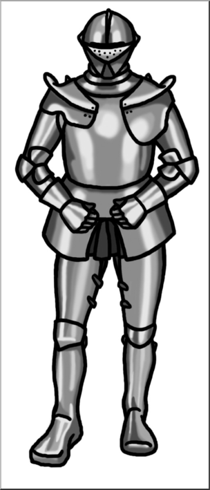 Clip Art: Medieval History: Knight Grayscale