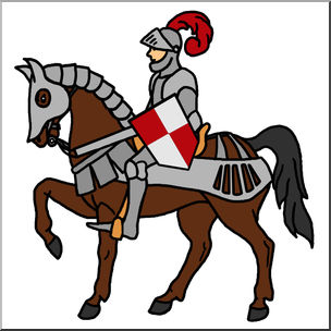 Clip Art: Medieval History: Mounted Knight Color 2