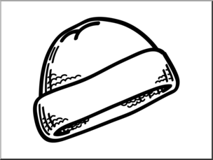 Clip Art: Basic Words: Knit Hat B&W Unlabeled