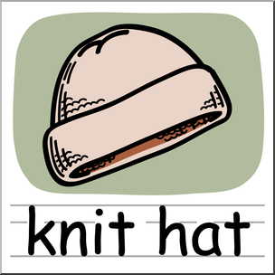 Clip Art: Basic Words: Knit Hat Color Labeled