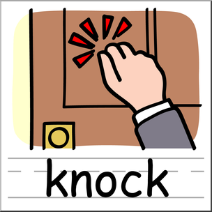 Clip Art: Basic Words: Knock Color Labeled
