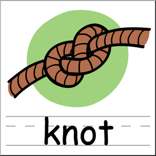 Clip Art: Basic Words: Knot Color Labeled