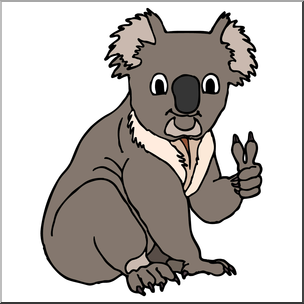 Clip Art: Cartoon Koala Color