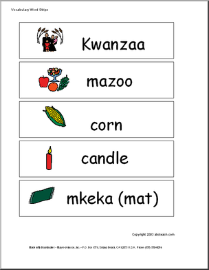 Word Wall: Kwanzaa (pictures)