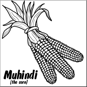 Clip Art: Kwanzaa: Muhindi B&W