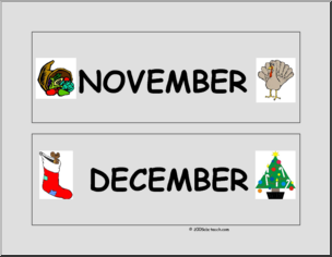 Calendar: November and December (headers)