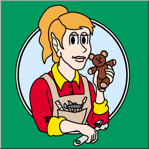 Clip Art: Christmas Portraits: Toy Maker Girl Elf Color – Abcteach