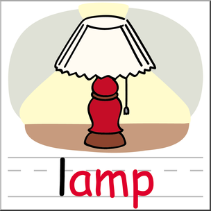 Clip Art: Basic Words: -amp Phonics: Lamp Color