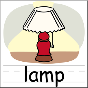 Clip Art: Basic Words: Lamp Color Labeled