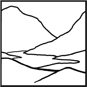 Clip Art: Landforms 1 B&W Unlabeled