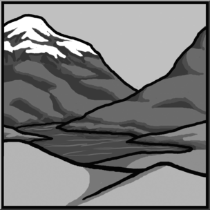 Clip Art: Landforms 1 Grayscale Unlabeled