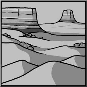 Clip Art: Landforms 2 Grayscale Unlabeled