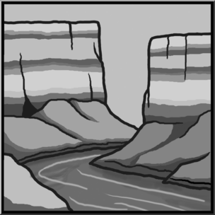 Clip Art: Landforms 3 Grayscale Unlabeled