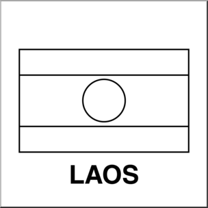 Clip Art: Flags: Laos B&W