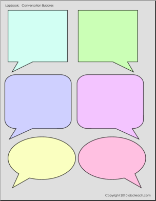 Lapbook: Template: Conversation Bubbles (6) (color)