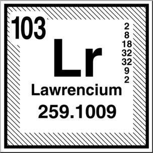 Clip Art: Elements: Lawrencium B&W