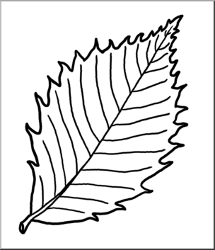 Clip Art: Leaf: Chestnut B&W