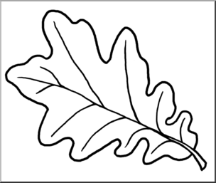 Clip Art: Leaf: Oak B&W