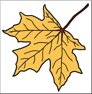 Clip Art: Leaf: Sugar Maple Autumn 1 Color