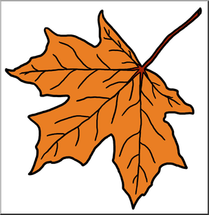 Clip Art: Leaf: Sugar Maple Autumn 2 Color