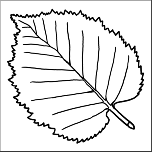 Clip Art: Leaf: White Birch B&W