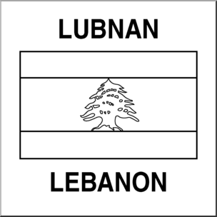 Clip Art: Flags: Lebanon B&W
