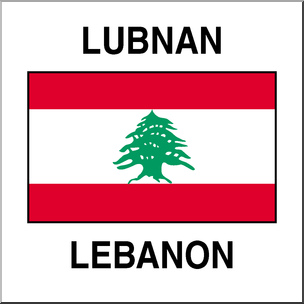 Clip Art: Flags: Lebanon Color