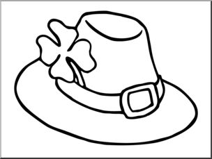 Clip Art: Leprechaun Hat B&W