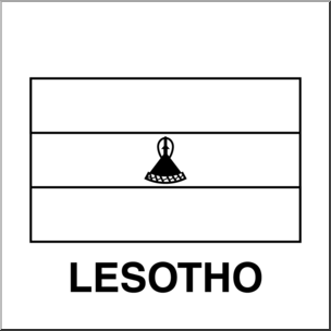 Clip Art: Flags: Lesotho B&W
