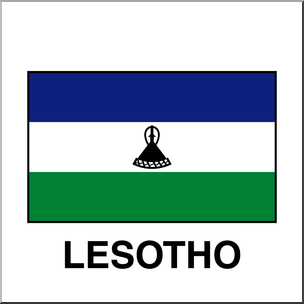 Clip Art: Flags: Lesotho Color