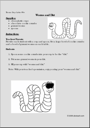 Activity Letter W: Worms and Dirt