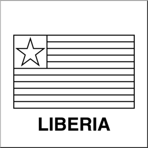 Clip Art: Flags: Liberia B&W