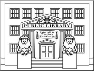 Clip Art: Buildings: Library B&W