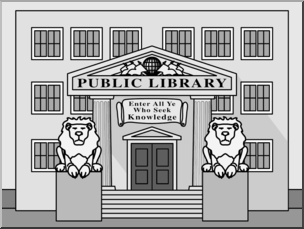 Clip Art: Buildings: Library Grayscale