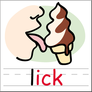 Clip Art: Basic Words: -ick Phonics: Lick Color