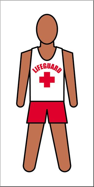 Clip Art: People: Lifeguard Male Color