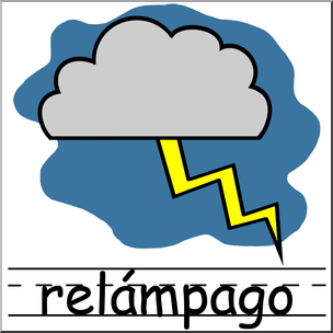 Clip Art: Weather Icons Spanish: RelÂ·mpago Color