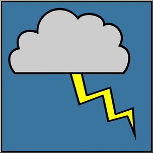 Clip Art: Weather Icons: Lightning Color Unlabeled