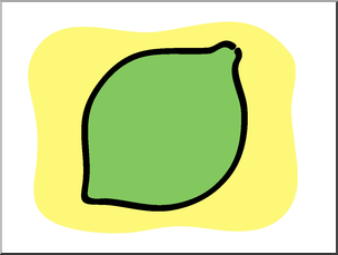 Clip Art: Basic Words: Lime Color Unlabeled